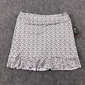 Golftini Skort Womens XL White Floral Celebration Long Ruffle Pull On Golf